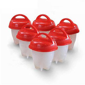 Transhome 6Pcs/Set Silicone Egglettes Egg Cooker Hard Boiled Eggs Without The Shell For Egg Tools