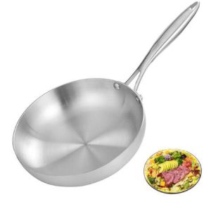 304 stainless steel three-layer steel frying pan, induction cooker, gas universal flat bottomed pan, steak frying pan